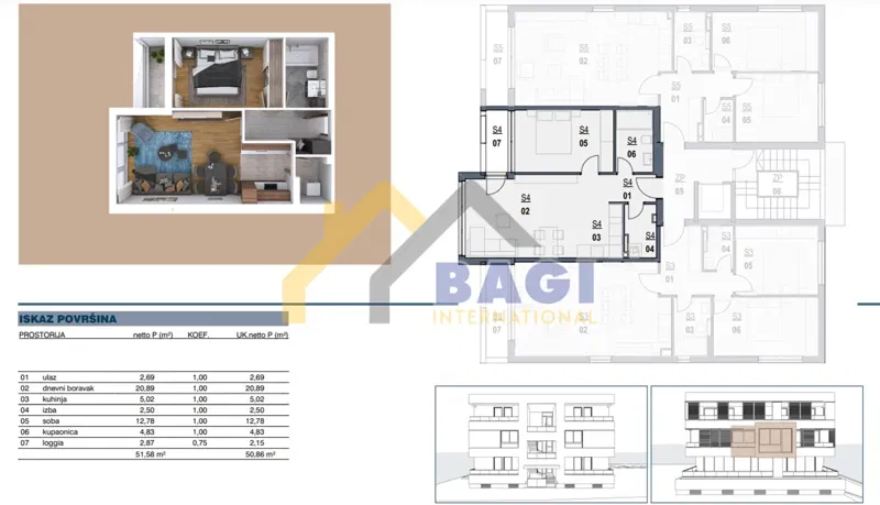 Flat/apartment Melada (Maslina), Zadar, 62,84m2 – 3