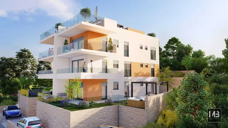 ***Urbana vila u novogradnji, 1.kat,Trogir,- otvoren pogled na more***