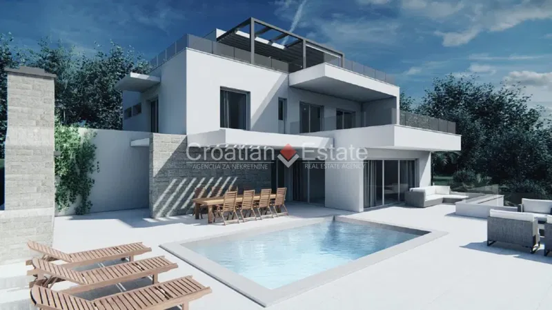 Ciovo Island – Villa under construction, with sea view and swimming pool, for sale – 3