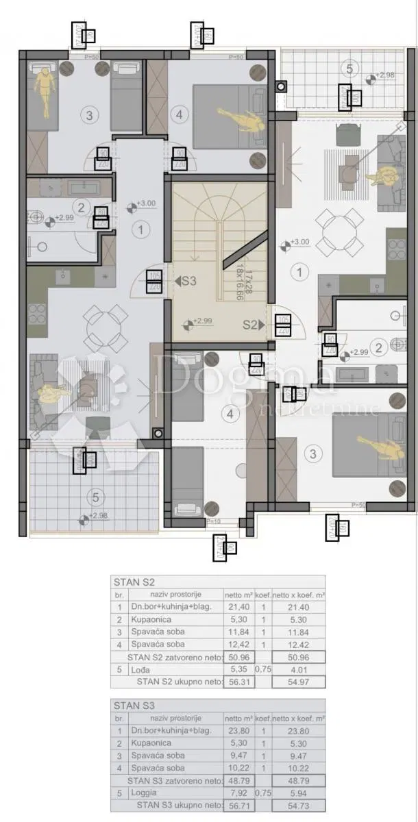 Flat Veli vrh, Pula, 76,03m2 – 2