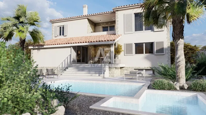 Dobrinj, surroundings, luxurious villa with pool in a quiet location!! ID 506 – 2