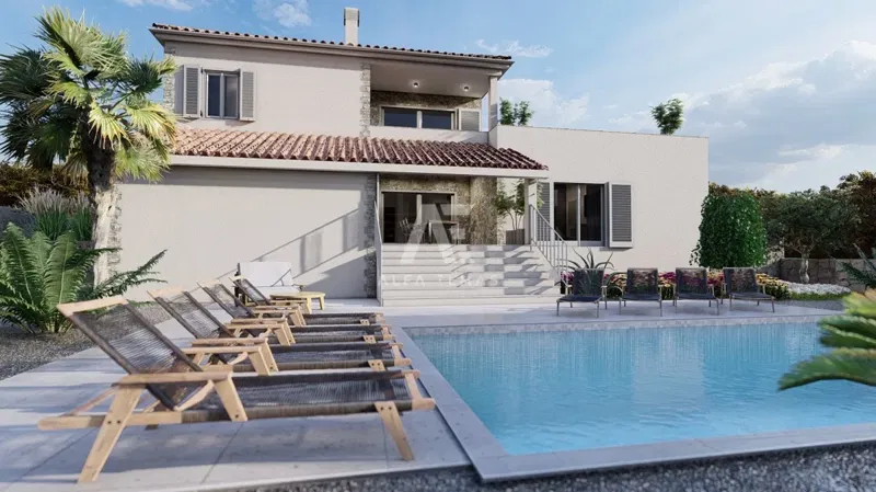 Dobrinj, surroundings, luxury villa under construction with swimming pool in a quiet location!! ID 505 – 2