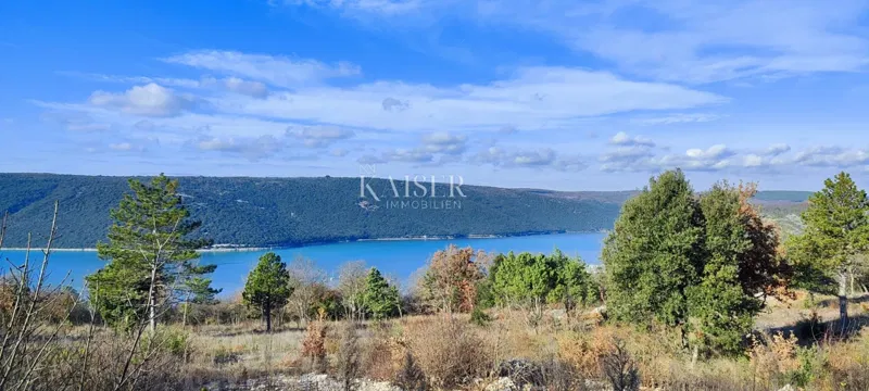 Isztria, Labin - tengerre néző telek, 1200 m2 – 2