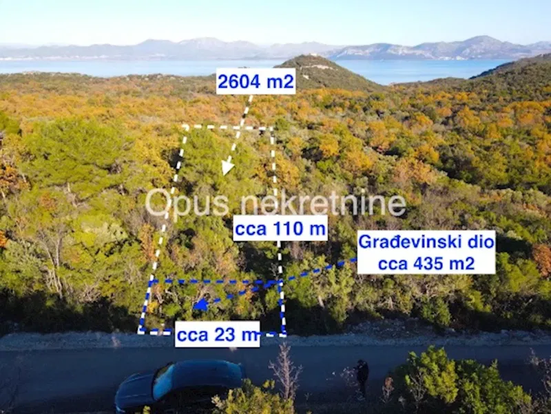 OSOBJAVA, PELJESAC - Grundstück 2604 m2 mit Meerblick (Video)