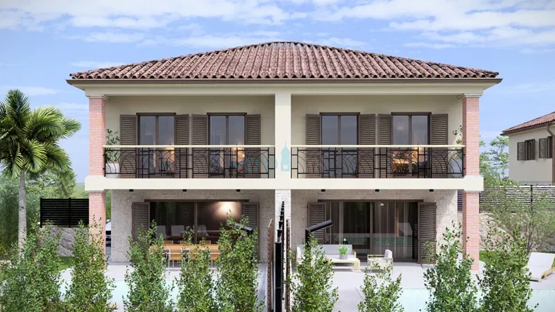 Isola di Krk, Linardići, terreno 2048 m², progetto per resort, tre ville, vendita – 2