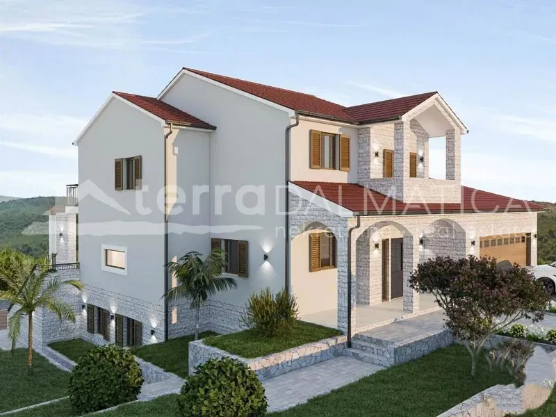 Surroundings of Sibenik, autochthonous Mediterranean villa with swimming pool under construction – 2
