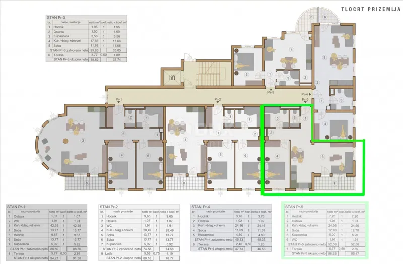 Apartment Monte Zaro, Pula, 103,60m2 – 2