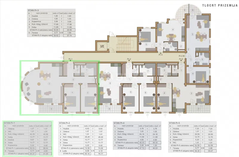 Appartamento Monte Zaro, Pula, 103,60m2 – 2