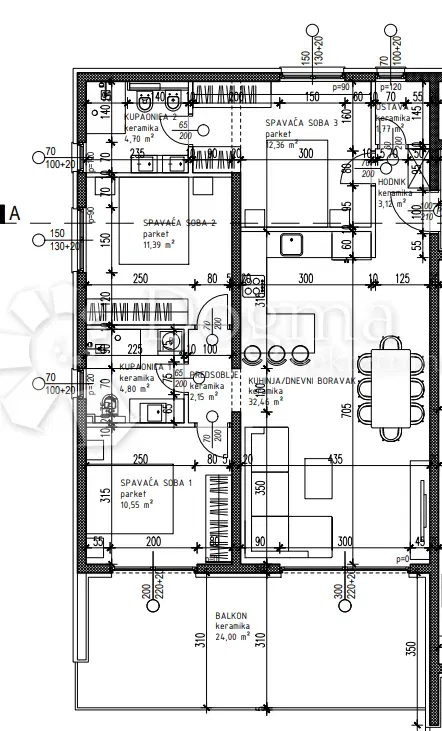 Lakás Okrug Gornji, Okrug, 107,30m2 – 3
