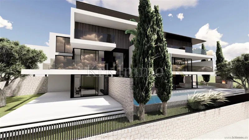 Neubau, Stadt Krk: Erdgeschosswohnung mit Swimmingpool – 3