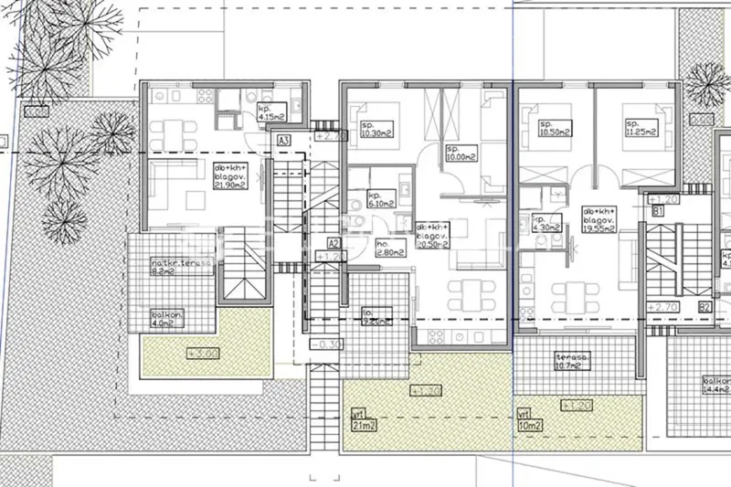 Umag area, two-room apartment 300 m from the sea, designation A2 – 3