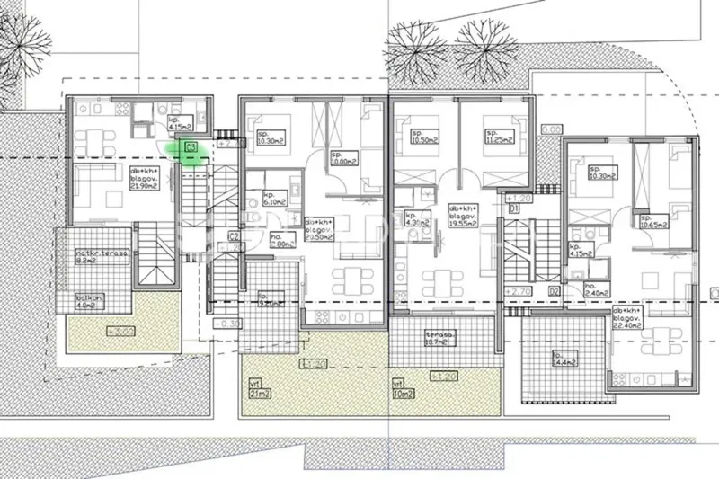 Umag area, two-room apartment 300 m from the sea, designation C3 – 2