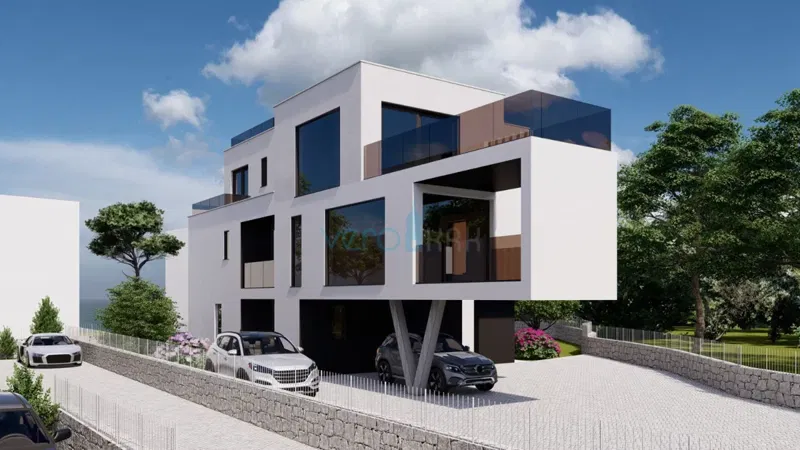 Isola di Krk, Njivice, terreni di superficie totale 3618 m2 con progetti e permessi per la costruzione di edifici residenziali, in vendita – 3