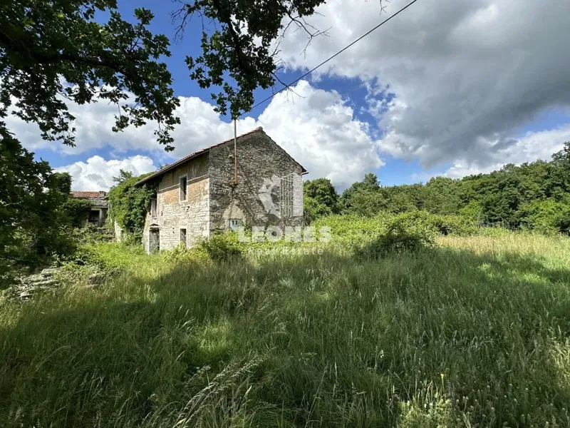 A beautiful stone house for renovation in a secluded area with a large yard and a view of the greenery in Oprtlje – 2