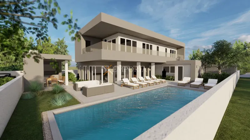 Building plot with project for construction of a villa, 695 m2, Zaton – 2