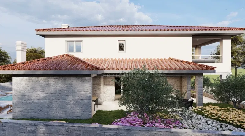 KRK ISLAND, DOBRINJ - Mediterranean house in new construction with private pool and sea view, on the edge of the green zone – 2