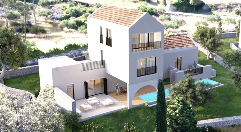 Hvar, Brusje - building plot 744 sqm with permit for villa with pool, sea view – 2