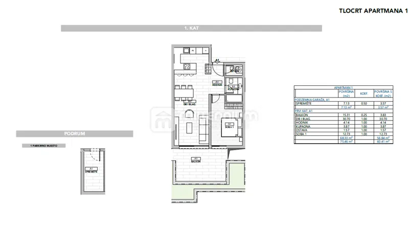 Opatija, luksuzni stan, 1s+db, 60.41m2, pogled na more – 2