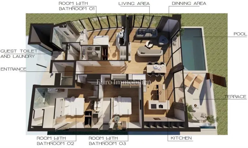 First row to the sea, luxury apartment with pool – 2
