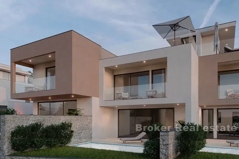 Casa di nuova costruzione in fila con vista aperta sul mare – 3