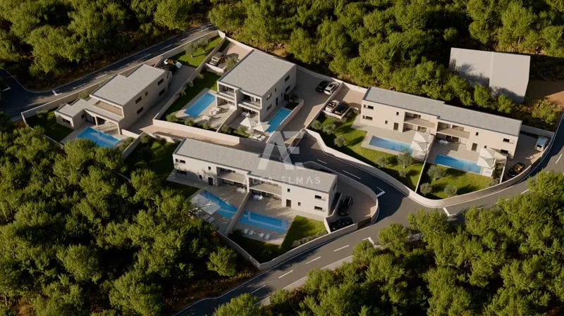 Krk, surroundings, modern semi-detached house with pool and sea view! ID 599 – 2
