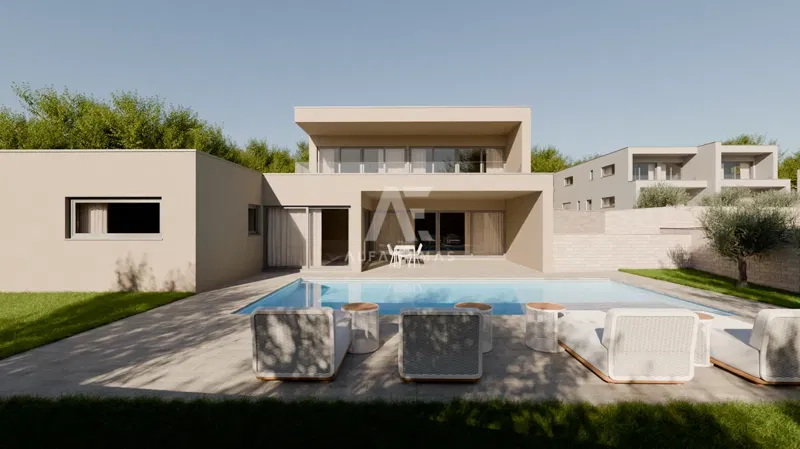 Krk, surroundings, modern semi-detached house with pool and sea view! ID 599 – 3