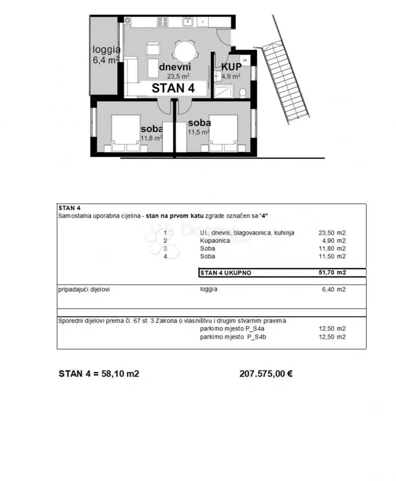 Flat Poreč, 55m2 – 2