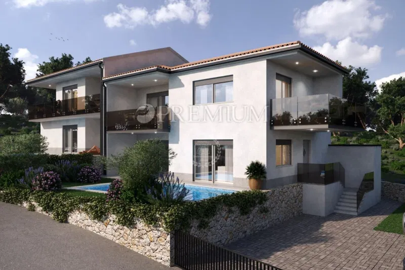 Vrbnik, Wohnung in einem Neubau, mit Pool und Meerblick! – 3