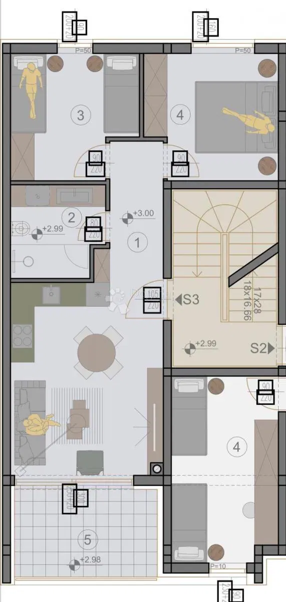 Flat Veli vrh, Pula, 76,03m2 – 2