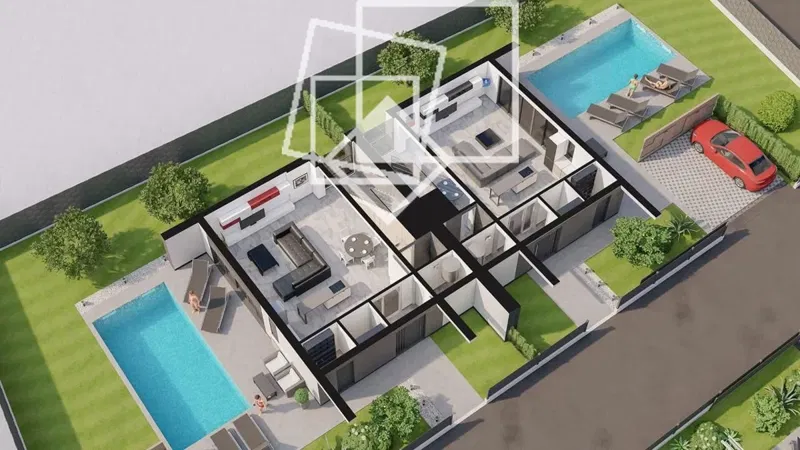 Building land with a project for a family house with two residential units – 3