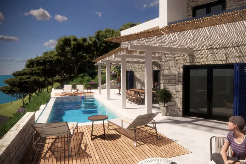 Modern villa under construction with sea view – 3