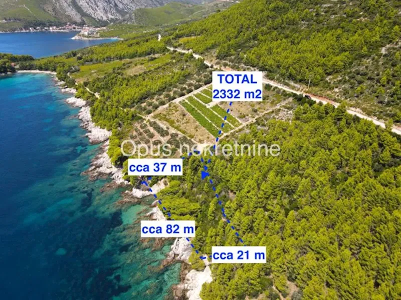 TRSTENIK, PELJESAC-first row to the sea, agricultural land 2332 m2 – 3