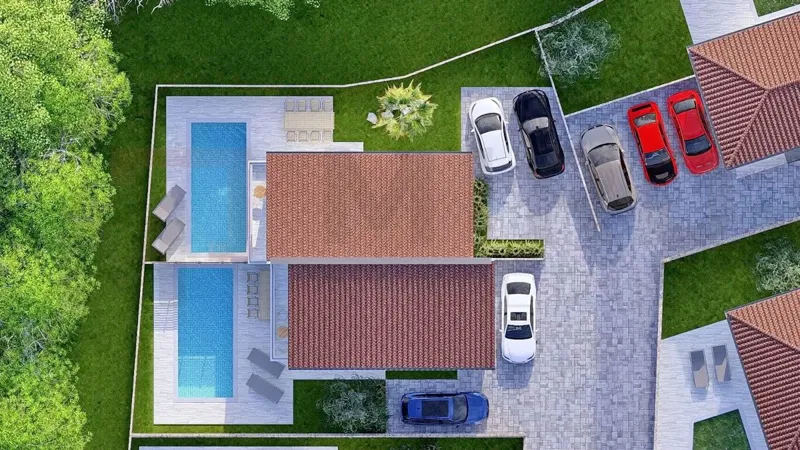 Malinska, new semi-detached house with pool and sea view! – 3