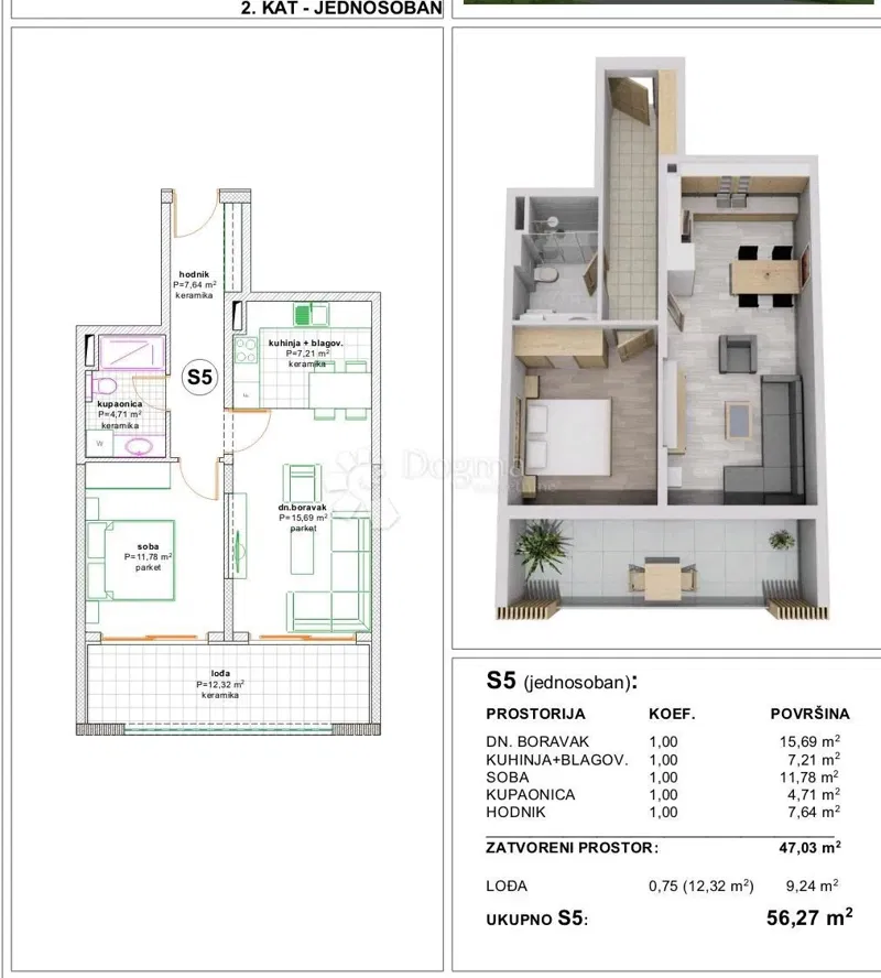 Flat Makarska, 71m2 – 2