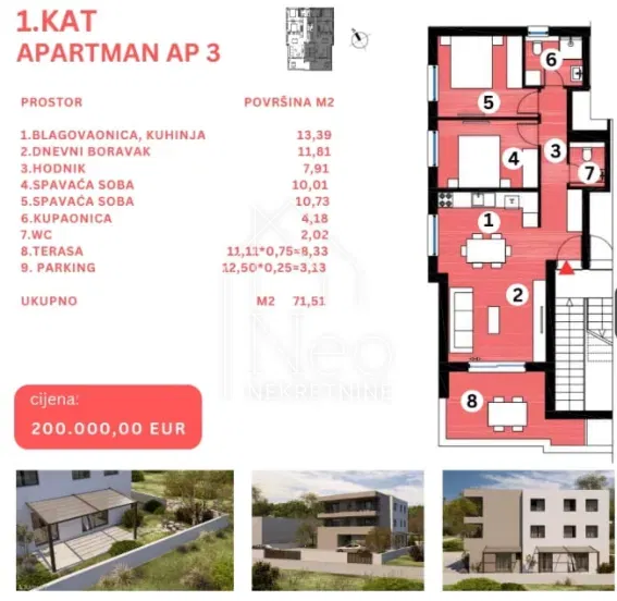 Flat Brodarica, Šibenik - Okolica, 117,03m2 – 3