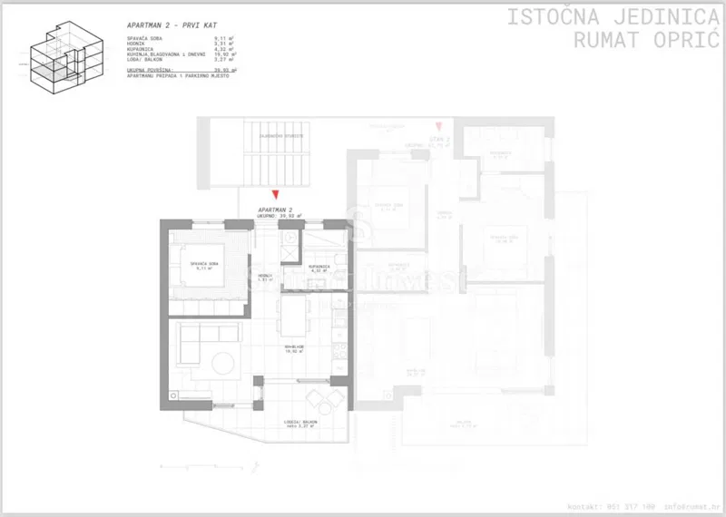 IKA, moderna novogradnja, stan od 46,20 m2 – 2