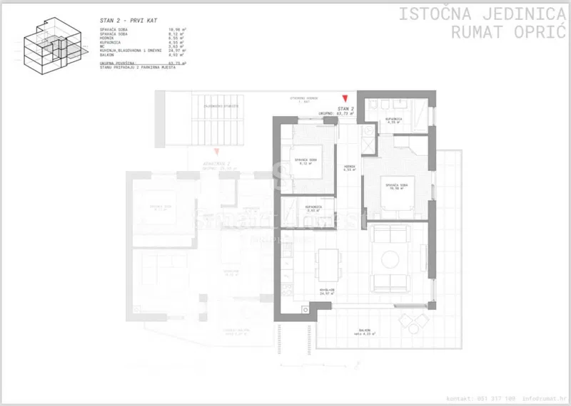 IKA, moderna novogradnja, stan od 76,08 m2 – 2