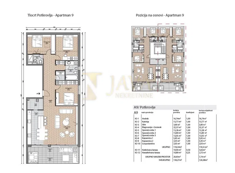 Appartamento Punta Kolova, Opatija, 106,93m2 – 2