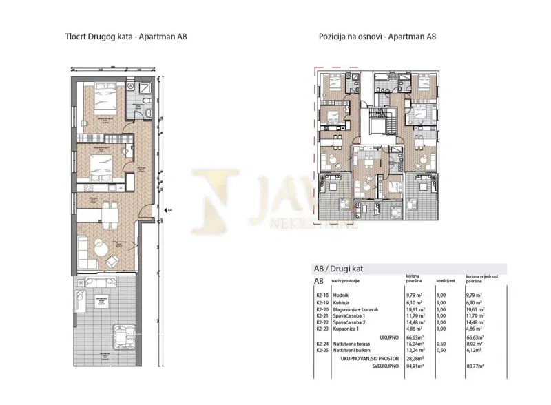 Appartamento Punta Kolova, Opatija, 106,93m2 – 2