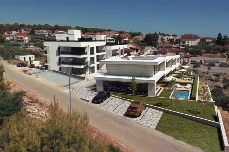 Nuovo edificio moderno con piscina e vista mare – 3