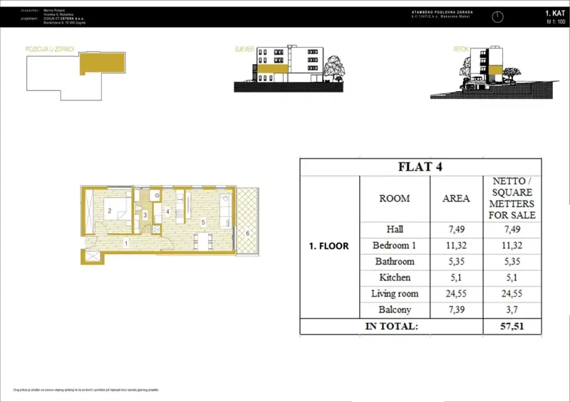 New one bedroom apartment in small building under the construction – 2