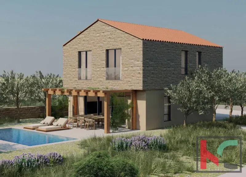 Istria, Svetvinčenat, building plot 547m2 with valid building permit, #sale – 2