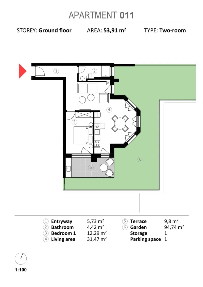 Appartamento con 1 camera da letto al piano terra di un edificio di alta qualità a Umago – 2
