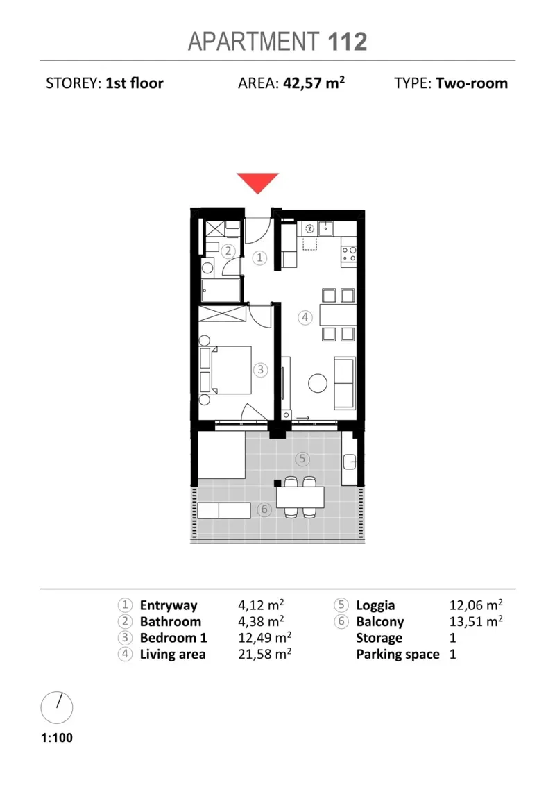 1-bedroom apartment on the 1st floor of a high-quality building with an elevator in Umag – 2