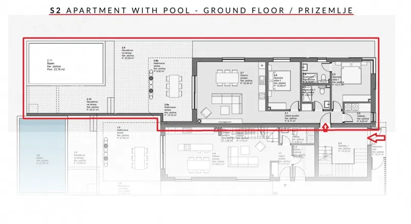 Vodice, ground floor apartment, garden, swimming pool, Dalmatia, Croatia – 3