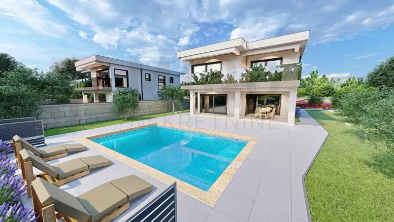 Krk, surroundings, house under construction with swimming pool and beautiful sea view! – 2