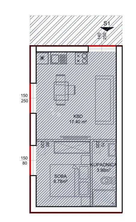 Flat Pakoštane, 46,28m2 – 2