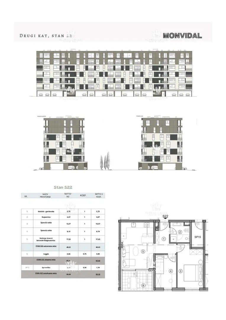 Istria, Pula, Monvidal, sale of a modern apartment on the 2nd floor with a parking space and storage, new construction, – "KEY READY". – 2