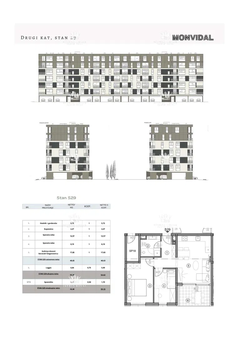 Istria, Pula, Monvidal, sale of a modern apartment on the 2nd floor with a parking space and storage room, new construction, – "TURNKEY". – 2