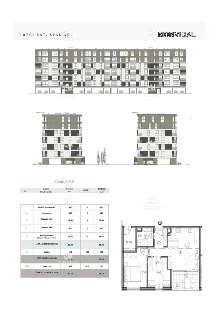 Istria, Pula, Monvidal, sale of a modern apartment on the 3rd floor with a parking space and storage room, new construction, - "KEY IN HAND". – 2